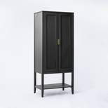 66" East Bluff Woven Cabinet Black - Threshold™ designed with Studio McGee