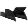 vidaXL Sun Lounger with Cream White Cushion Poly Rattan Black - 4 of 4