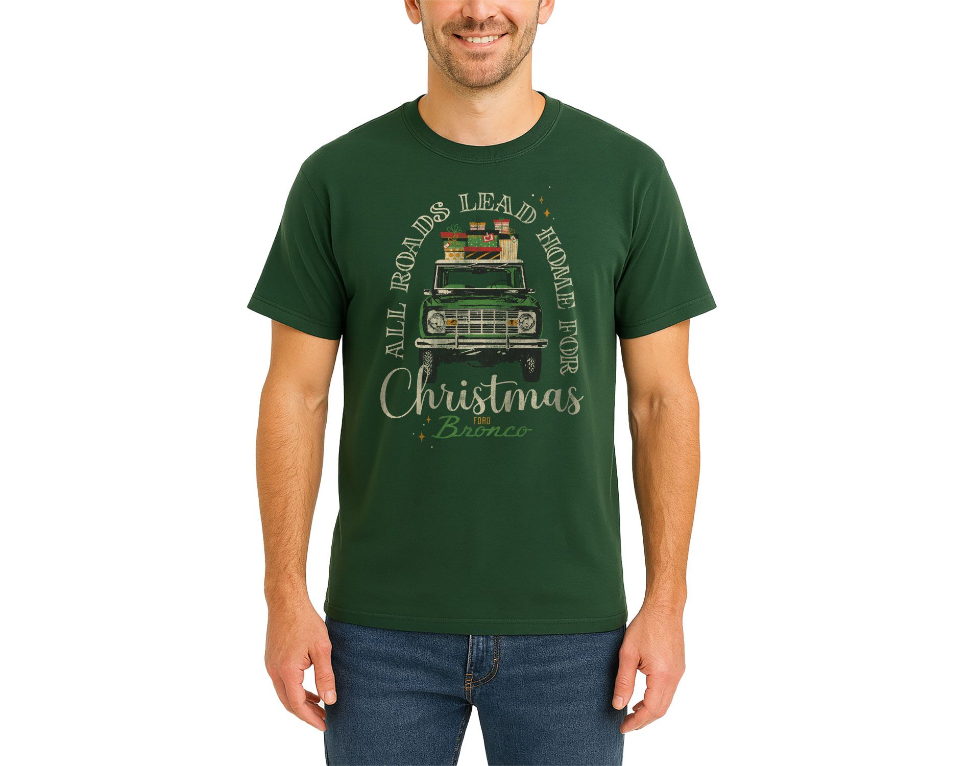 Men's - Ford - Bronco: All Roads Lead Home For Christmas Short Sleeve Graphic T-Shirt
