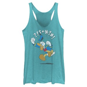Womens Mickey & Friends Donald Duck Angry Jump Racerback Tank - 1 of 4
