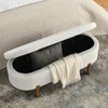 FONTOI Oval Storage Ottoman, Ottoman Foot Stools, Storage Bench for Living Room Bedroom, Beige, 17.72"*16.34"*46.06" - 4 of 4