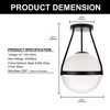 DORESshop 10 in. 1-Light Black Mid Century Modern Globe Semi-Flush Mount Ceiling Light with White Frosted Glass Shade for Bedroom - 4 of 4