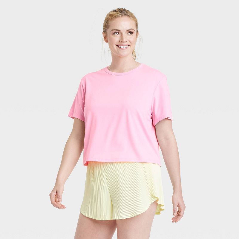 Women's Essential Crewneck Short Sleeve Top - All In Motion™, 4 of 10