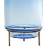 Modern Glass Vase – 10"H Blue Cylinder with Metal Stand – Indoor Decor – By Melrose - 3 of 3