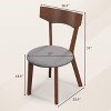 ADILE Wooden Dining Chairs Set of 2, Solid Wood Kitchen Chairs w/Curved Back & Cushioned Seat - 2 of 3