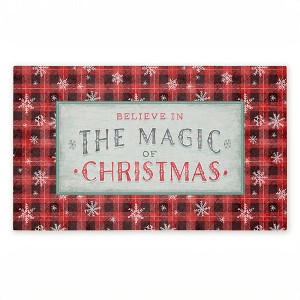 Stupell Industries Magic of Christmas Red Plaid Printed Outdoor Door Mat, design by Chad Barrett, 18"x30" - 1 of 4