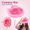 4E's Novelty Pink Cowgirl Hat with Feathers & Heart Sunglasses Set for Women & Girls Preppy Cowgirl Hat for Western Costume & Coastal Cowgirl Look - 2 of 4