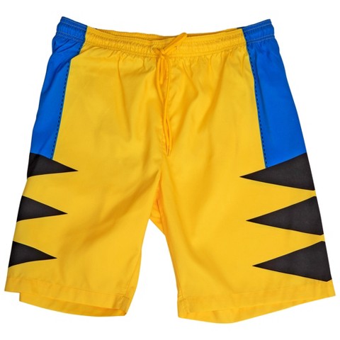 Wolverine Mens X-Men's Wolverine Character Costume Board Shorts - Medium (32-34)