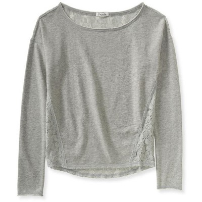Aeropostale Womens Lace back Unfinished Embellished T-Shirt