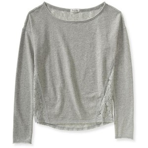 Aeropostale Womens Lace back Unfinished Embellished T-Shirt - 1 of 2