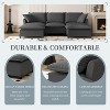 3PC Sofa Set, Modular Chenille Upholstered Sectional Sofa, 3 Seater Sofa with Armchair & Movable Ottoman, 5 Seat Indoor Furniture Set - ModernLuxe - 4 of 4