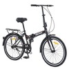 Okak 24IN Folding Bike with Fenders and Dual V-Brake, City Commuter Bicycle with Steel Frame and Shelf, Cruiser Bikes for Men and Women - 2 of 4