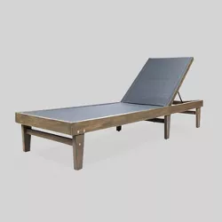 Summerland Wood and Mesh Chaise Lounge Gray/Dark Gray - Christopher Knight Home