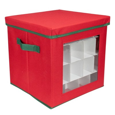 Northlight 12" Red Christmas Ornament Storage Bag with Removable Dividers