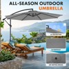 HANPURE 9.8FT Offset Patio Umbrella, Cantilever Sun Shade with Tilt, 8 Ribs, UV Protection for Backyard, Lawn, Garden, Pool - 2 of 4