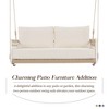 Porch Swing, Hanging Porch Swing With Woven Ropes, Removable Cushion And Cushion Cover, Pillow, Iron Frame - 4 of 4