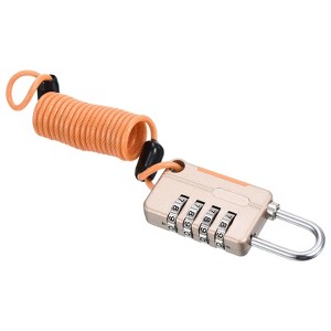Unique Bargains Gym Locker Backpack Suitcase 4 Digit Combination Padlock with Spring Cable - 1 of 4