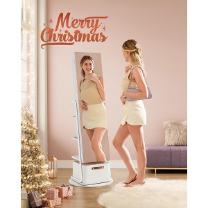 SONGMICS 360° Swivel Mirrored Jewelry Cabinet with Lights Full-Length Mirror with Jewelry Storage - 1 of 4