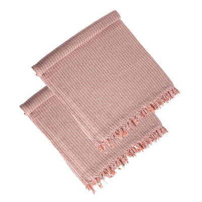AZL1 Life Concept Throw Blankets, 2-Pack Tassel Edge Soft Throws for Living Room and Bedroom Decor, Pink, 60"*50"*0.3"