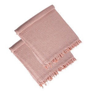 AZL1 Life Concept Throw Blankets, 2-Pack Tassel Edge Soft Throws for Living Room and Bedroom Decor, Pink, 60"*50"*0.3" - 1 of 4