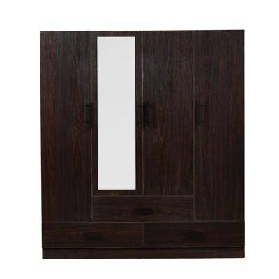 Keloyid Brown Wood 62.99 in. Armoire with 3 Drawers and 6 Shelves