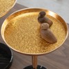 NicBex 24.4" Adjustable Side End Table, Small Tea Martini Table, Natural Marble Decorative Pedestal End Table for Display and Storage, Gold - 2 of 4