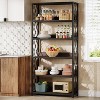 Hommoo 5 Tier Industrial Etagere Bookcase with Open Shelves Brown - 2 of 4
