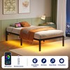 Greenstell Bed Frame with LED Lights & Charging Station, Metal Platform Bed with Headboard, Heavy Duty Metal Slats - 3 of 4