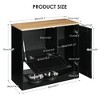 ORRD Hidden Pet Feeding Station with 2 Lockers, Elevated Bowls & Rattan Doors, Black - 4 of 4