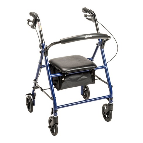 2-in-1 Adjustable Folding Handle Rollator Walker with Storage