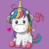 Girl's Design By Humans Happy unicorn By Kefren T-Shirt - 2 of 3