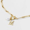 14K Gold Dipped Pearl Charm on Chain Initial Necklace - A New Day Gold - 4 of 4