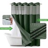 BAGOKIE 71"x74" Boho Tufted Chevron Stripes Hookless Shower Curtain, Pack of 1 - 2 of 4