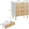 Modern 3 Drawer Dresser for Bedroom with Gold Handle and Large Drawer - 2 of 4