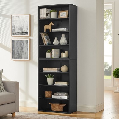 PDTEND Multi-Functional 8-Layer Bookcase with Adjustable Shelves - Detachable into Two 4-Layer Storage Racks for Home & Office