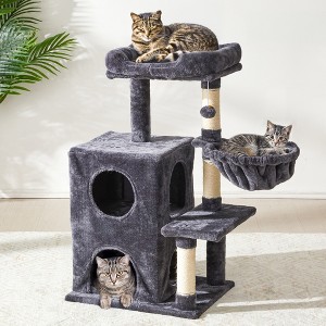 Heynemo Multi-Level Cat Tree Tower for Large Cats with Scratching Posts, Condos, Perch, Hammocks & Toys, Cat Jungle Gym for Indoor Cats - 1 of 4