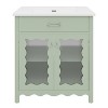 Grungis Modern Bathroom Vanity with Tempered Glass,Freestanding Bathroom Cabinet with Rubber Wood Legs and Soft Close Doors - 4 of 4