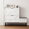 Mlmh & Kngwa 47.2"W Modern Storage Shoe Cabinet,Freestanding Entryway Shoe Rack with 2 Flip Drawers - 3 of 4