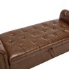 Sapphtopaz 55" Storage Bench Upholstered Vanity Stool with Button Tufted and Nailhead Storage Ottoman for Living Room, Bedroom, Entryway - 3 of 4