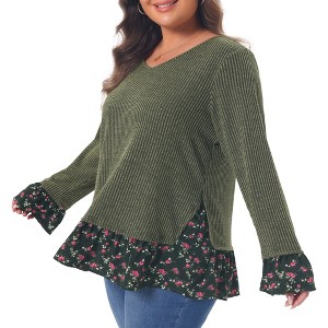 leinwande patchwork ruffled hem top ブラック leinwande（ライン