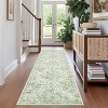 Washable Floral Runner Rug - Ultra-Soft Vintage Print Stain-Resistant Carpet Easy-Clean Distressed Floor Mat for Hallway Laundry Room Bedroom - 4 of 4