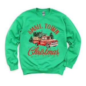 Simply Sage Market Women's Graphic Sweatshirt Small Town Christmas Truck - 1 of 4