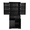 Ridstar 72.6 in. H Black Bathroom Storage Cabinet with Tilt-Out Laundry Hamper & Adjustable Shelf - 3 of 4