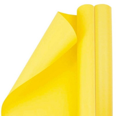 Jam Paper Yellow Matte Gift Wrapping Paper Rolls - 2 Packs Of 25
