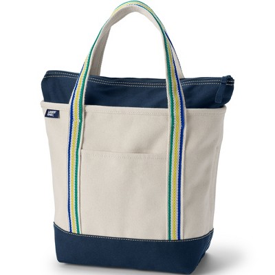Lands' End Zip Top Canvas Tote Bag