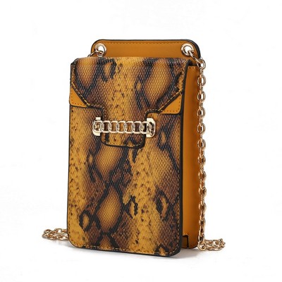 MKF Collection Yael Snake embossed Vegan Leather Phone Crossbody Bag by Mia K