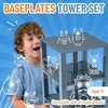 Strictly Briks Classic Stackable Baseplates, Building Bricks For Towers, Charcoal Gray, 4 Base Plates & 30 Stackers, 6x6 Inches - 2 of 4