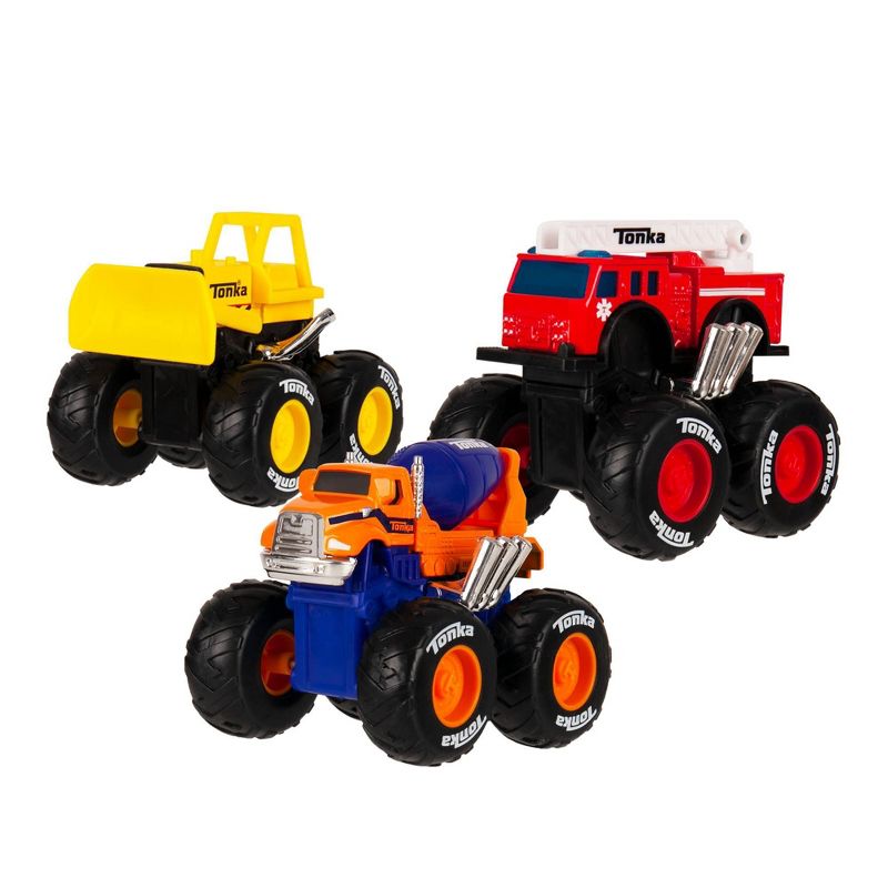 Tonka Front Loader, Fire Truck, Cement Mixer Monster Metal Movers - 3pk, 6 of 8
