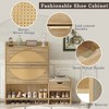 Whisen 47.2" Rattan Shoe Cabinet with 3 Drawers & Bench - 3 of 4