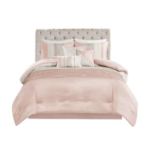 Gracie Mills Nixon 7-Piece Contemporary Striped Comforter Set - 1 of 4